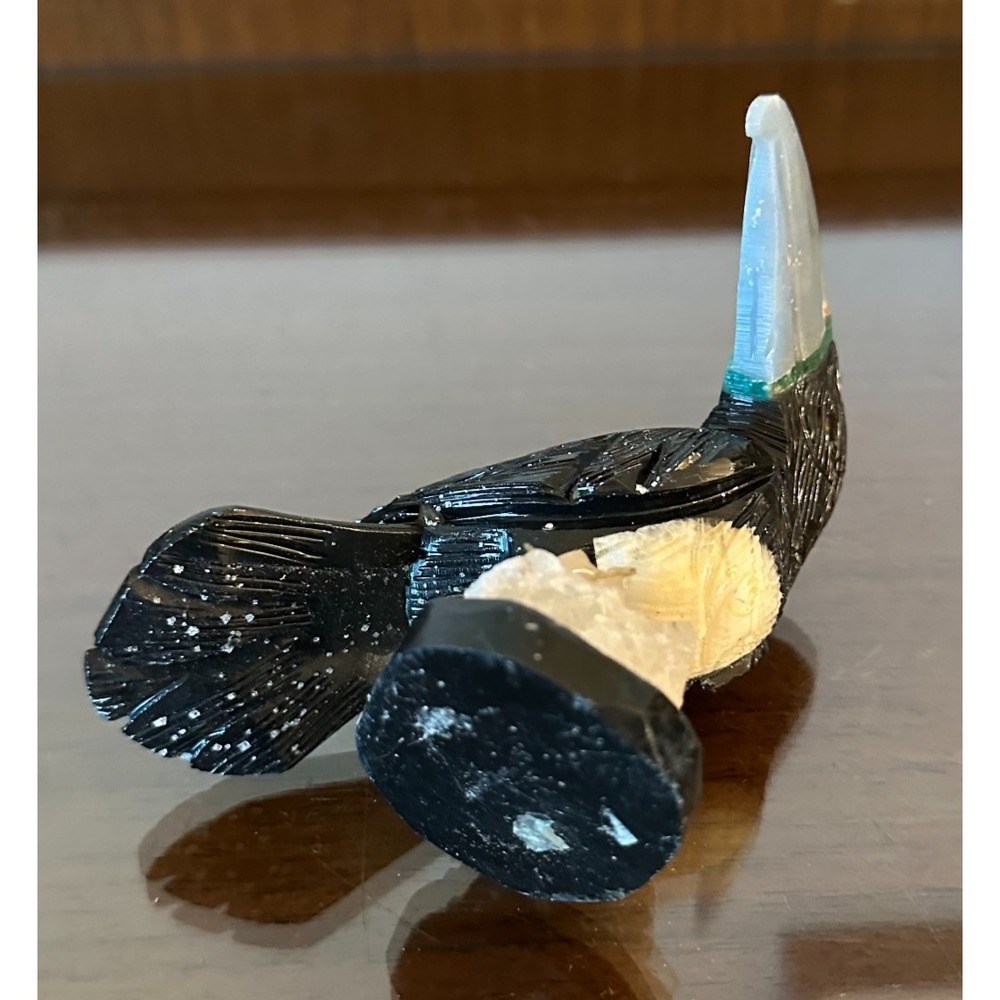 Hand‎ Carved Toucan Bird Perched on Rock - Picture 4 of 4